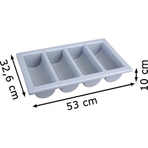 Produktbild für Besteckkasten Gräwe 398.K, grau, aus Kunststoff