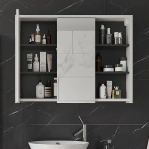 Produktbild für Spiegelschrank Vicco Viola, weiß / anthrazit