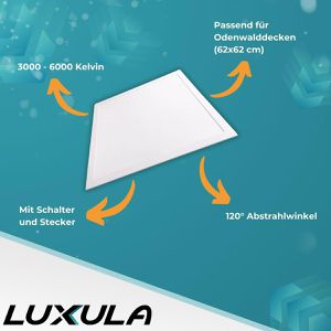 Produktbild für LED-Panel Luxula LX-62-CCT, weiß, 62 x 62 cm