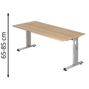 Schreibtisch Hammerbacher O-Serie, eiche / silber