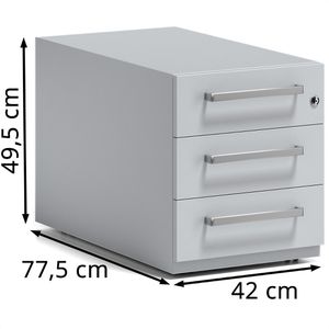 Produktbild für Rollcontainer Bisley Note, aus Metall, lichtgrau