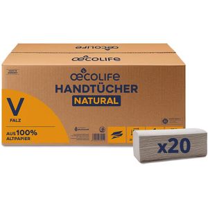 Papierhandtücher Oecolife Natural, 4801200, 1-lagig