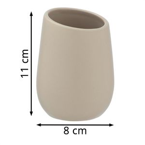 Produktbild für Zahnputzbecher Wenko Badi, beige, aus Keramik