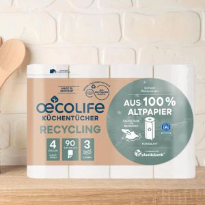 Produktbild für Küchenrolle Oecolife Kurzblatt, 3-lagig
