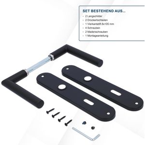 Produktbild für Drückergarnitur Alpertec Martina BB, schwarz