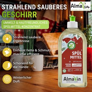 Produktbild für Spülmittel AlmaWin Winterglanz, mikroplastikfrei, Konzentrat
