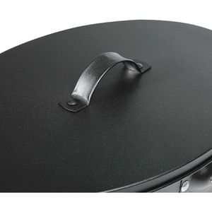 Produktbild für Ascheeimer Kamino-Flam 333252, schwarz, mit Holzgriff &amp; Deckel