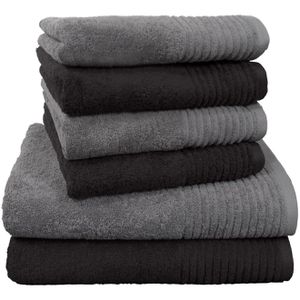 Handtuch Dyckhoff Brillant Set, schwarz-grau