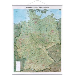 Deutschlandkarte GeoMetro XL, mit Aluleisten