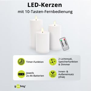 Produktbild für LED-Kerze Goobay 64786, outdoor, weiß