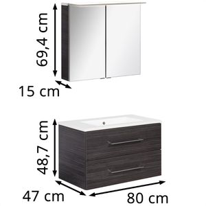 Produktbild für Waschtisch Fackelmann B.perfekt, mit Spiegelschrank