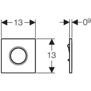 Produktbild für Betätigungsplatte Geberit Typ 01, Kunststoff, für Urinal