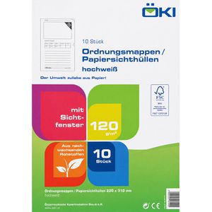 Produktbild für Sichtmappen ÖKI 61495, Ordo-Mappen, mit Sichtfenster, A4
