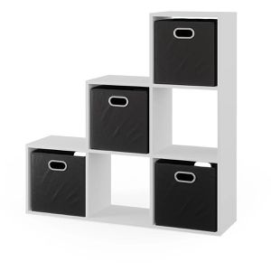Produktbild für Bücherregal Vicco 51202, weiß, mit 4 Faltboxen