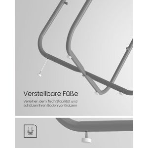 Produktbild für Beistelltisch Vasagle LET223G49 zementgrau / weiß