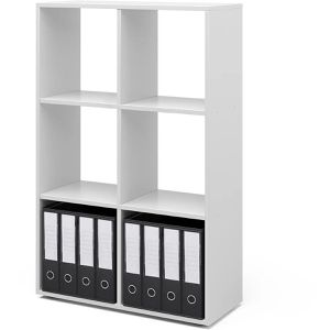 Bücherregal Vicco 49302, weiß, mit 2 Faltboxen