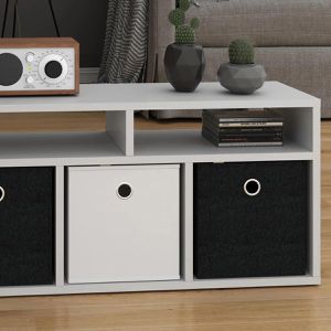 Produktbild für Bücherregal Vicco Hylda, weiß, mit 3 Faltboxen