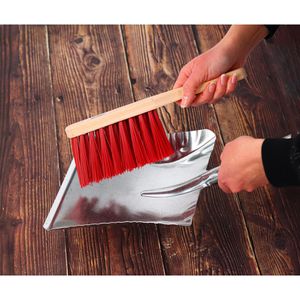 Produktbild für Kehrgarnitur Nölle Metall, mit Kunststoffborsten