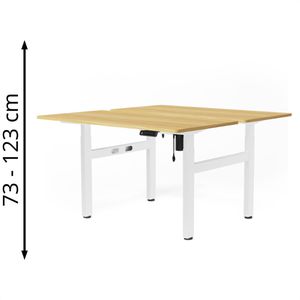 Produktbild für Schreibtisch FlexiSpot EH1W, Doppelarbeitsplatz, ahorn / weiß