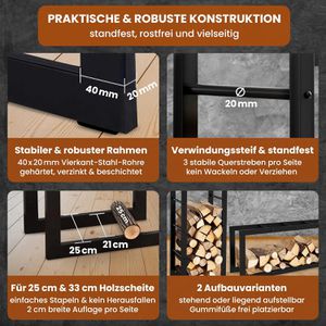 Produktbild für Kaminholzregal Black-Oak Jack, schwarz