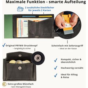 Produktbild für Kreditkartenetui SecWal Echt Leder grün/schwarz, für 10 Karten