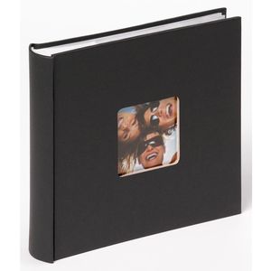 walther-design Fotoalbum ME-110-B Fun, Memoalbum, 24 x 22cm, 100 weiße Seiten für 200 Fotos, schwarz