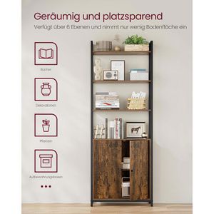 Produktbild für Bücherregal Vasagle LLS133K01, schwarz / vintage braun