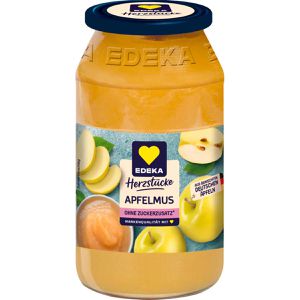 Fruchtpüree Edeka Herzstücke Apfelmus im Glas, 100% Apfel
