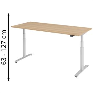 Schreibtisch Hammerbacher XDLR19, eiche / silber