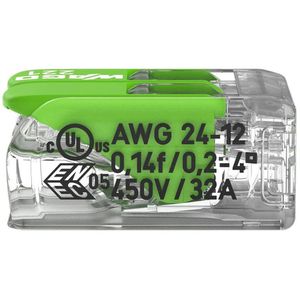 Produktbild für Verbindungsklemme Wago Compact Green Range, 221-422, 2 Leiter
