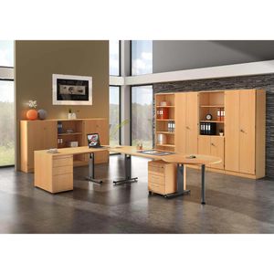 Produktbild für Schreibtisch Hammerbacher O-Serie, buche / graphit