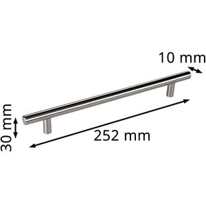 Produktbild für Möbelgriffe SO-TECH G10, silber, aus Edelstahl