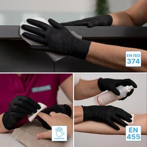 Produktbild für Einmalhandschuhe Arnomed Nitril Black, schwarz, 200 Stück