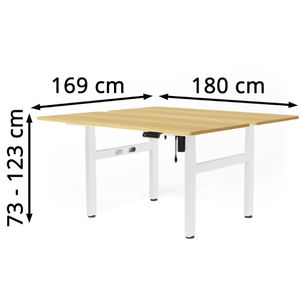 Produktbild für Schreibtisch FlexiSpot EH1W, Doppelarbeitsplatz, ahorn / weiß