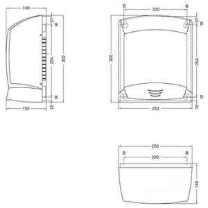 Produktbild für Händetrockner Air-Wolf Serie A, 10-072, Warmluft, weiß