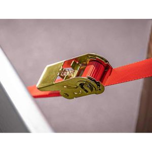 Produktbild für Spanngurt LAS 10317, rot, mit Haken &amp; Ratsche