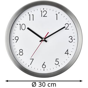 Produktbild für Wanduhr TFA 60.3075.60, Edelstahl, analog, Quarzuhr