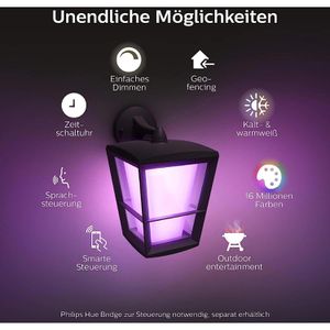Produktbild für Wandleuchte Philips-Hue Econic aus Aluminium, für außen (IP44)