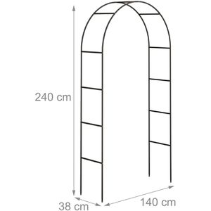 Produktbild für Rosenbogen Relaxdays 10018871, schwarz