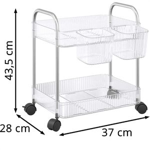 Produktbild für Küchenwagen vidaXL 4012376, transparent / silber