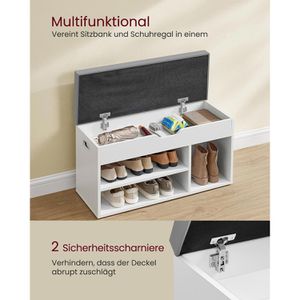 Produktbild für Schuhbank Vasagle LHS030W01, weiß, aus Holz