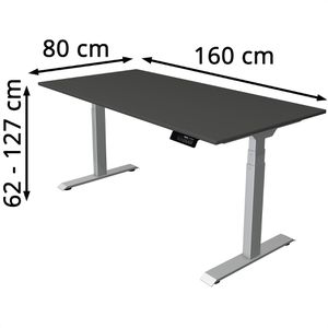 Produktbild für Schreibtisch Kerkmann Move 1 stable, anthrazit / silber