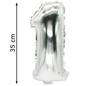 Produktbild für Luftballons Papstar 86831 Zahlenballon 1, silber
