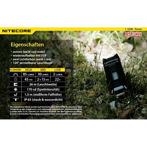 Produktbild für Taschenlampe Nitecore Thumb, LED, aufladbar