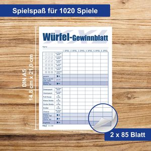 Produktbild für Spielblock RNK 5801 XXL-Würfelspiel-Block, 2 Stück