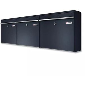 Produktbild für Briefkasten Metzler BK212-H3, anthrazit, aus Stahl