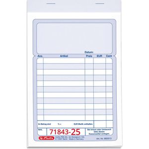 Produktbild für Kassenblock Herlitz 882613, A6