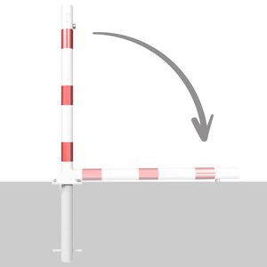 Produktbild für Absperrpfosten Schake 460UZHB, rot/weiß, aus Metall