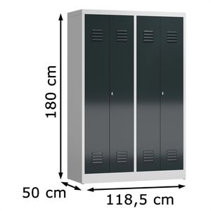 Produktbild für Spind ClassiX X-510448, Doppelspind, anthrazit