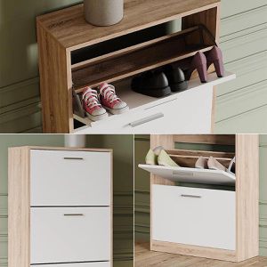 Produktbild für Schuhschrank Vicco Gizmo, sonoma eiche / weiß